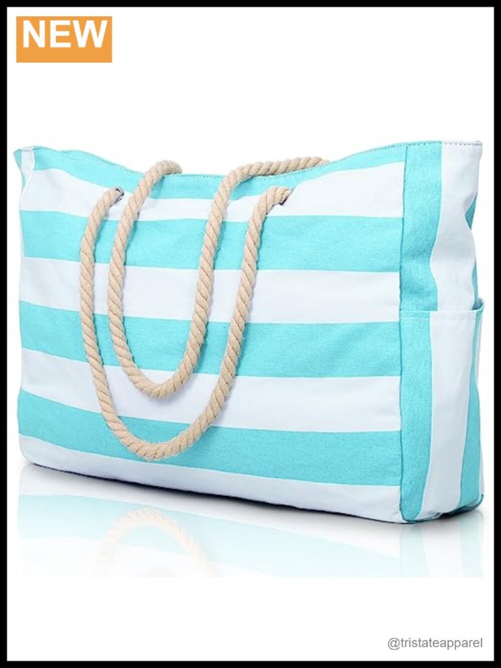 Large Waterproof Beach Tote Bag Zipper Sandproof Swim Pool Bag Travel Essential